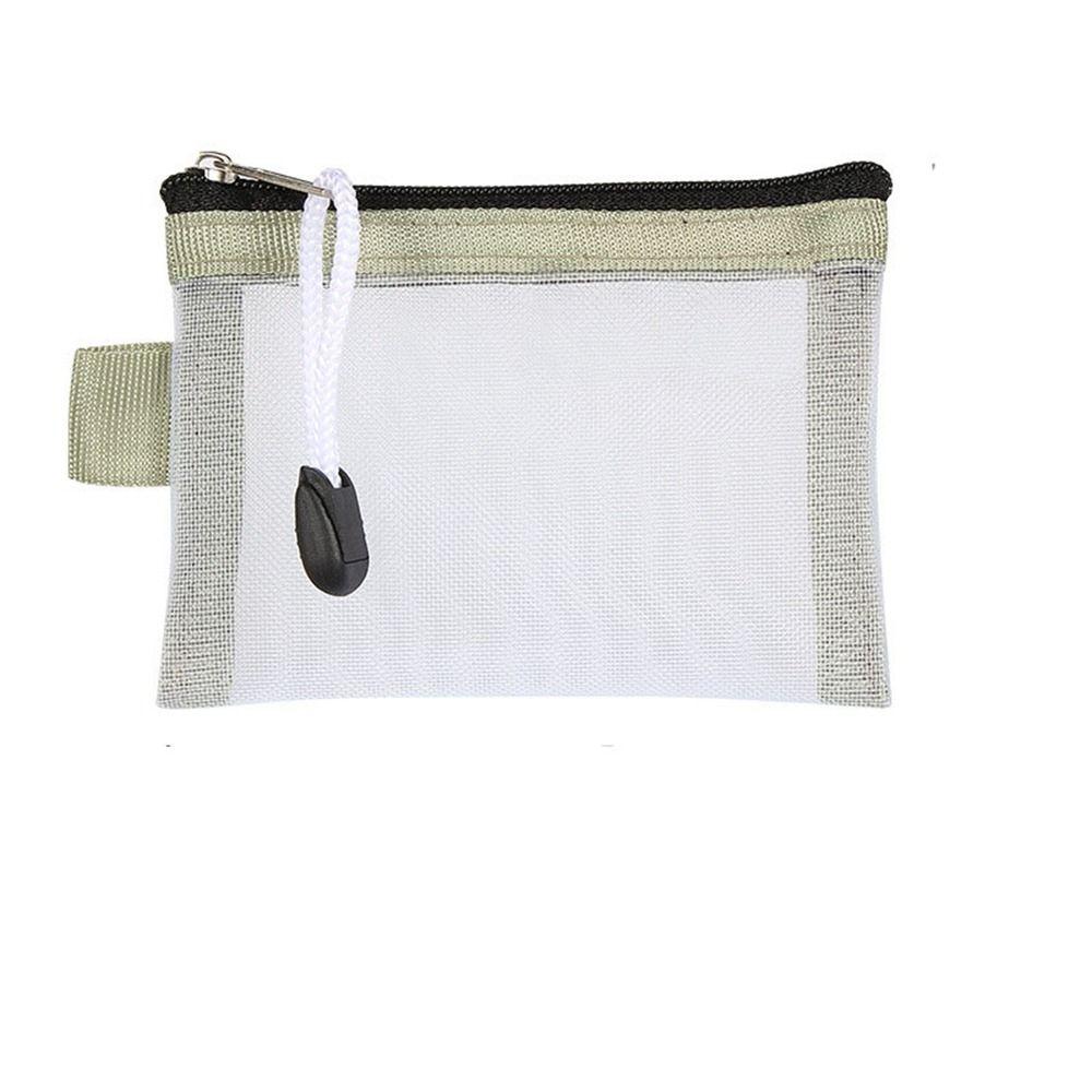 Nylon Mesh Cosmetic Bag ID Credit Card Holder Small Coin Purse Mini Zipper Pouch Mesh Storage Bags