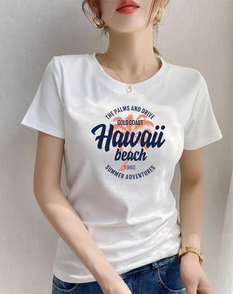 High-end Printed Short-Sleeved T-Shirt for Women