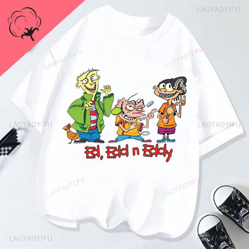 Ed Edd  Eddy Tv Show Shirt Novelty Cartoon Kawaii Cute Casual Funny Comic Printed Y2k Clothes Grahic T Shirts Cotton Unisex Top