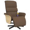 Massage Chair with Footrest Brown Fabric