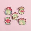 Charming Animal Chest Brooch Featuring Frog And Mushroom Design Ideal For Everyone