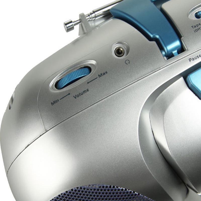 Portable Classroom Recorder 6311E: Cassette Player & Radio with Dual Speakers and High Volume
