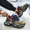 Neue Herren-Freizeitschuhe mit dicker Unterseite und Graffiti-Farbblock, Freizeit-Sportschuhe, modisch, vielseitig, bequem, Freizeitschuhe 39–44