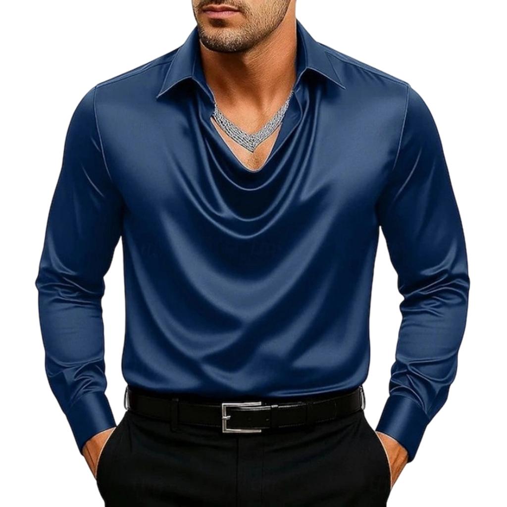 Men's  Temperament  Solid Color  Dangling  Shirt