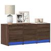 VidaXL TV Cabinet with LED Brown Oak 97x34x40 Cm Engineered Wood, TV Stand, TV Unit, Multimedia Unit, TV Bench, 852242