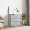 Chest of Drawers, Concrete Grey, 60X35X70 Cm, Wood-based Material