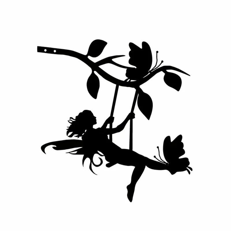 

Бабочка Фея Патио Пень Железная Вставка Бабочка Сказка Металлический Силуэт Уличный Сад Балкон Украшения чёрный