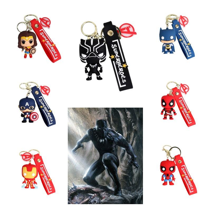 Cartoon Marvel American Captain Spider-man Silikon Schlüsselanhänger Anhänger Batman Superheld Kleines Geschenk
