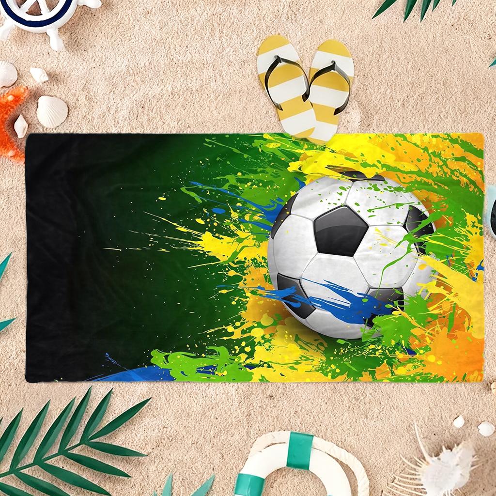 Football Match Beach Towel Quick-drying Super Absorbent Suitable for Swimming Beach Pool Gym Summer Gift for Friend Families