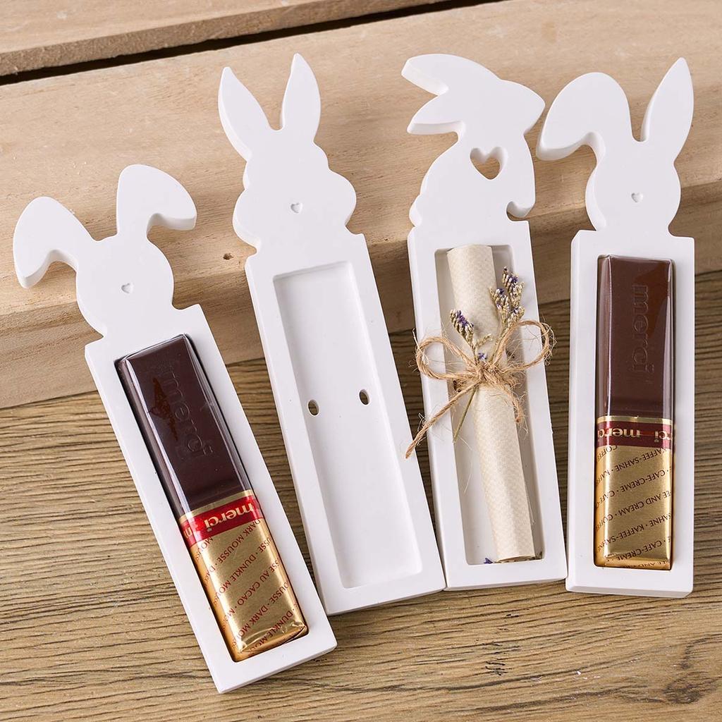 Easter Rabbit Chocolate Cash Gift Box Silicone Mold DIY Bunny Stand Plaster Resin Wishing Storage Casting Molds Home Craft Decor