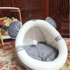 New Cat Nest Autumn and Winter Pet Products  Semi-enclosed Cat Nest Gray Squirrel Cat Villa  Big Ear Kennel  Dog Bed