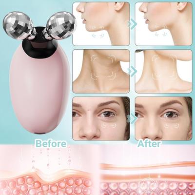 Mikrostrom Gesichtsroller V-Form Massagegerät für Anti-Aging & Lymphdrainage Wiederaufladbares Hautstraffungsgerät