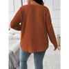 GMXIA Autumn and Winter Solid-color Pluse-size Women's Top, V-neck Long-sleeved, Fringed Brushed T-shirt, Loose Pullover
