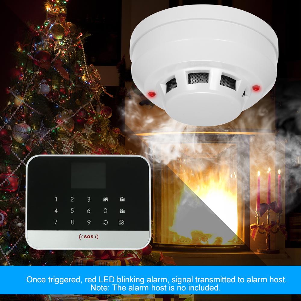 Wired Photoelectric Smoke Detector High Sensitive Smoke Alarm Sensor Fire Alert Protection Anti Burning Connect to Wired Zone For Kitchen/Store/Hotel