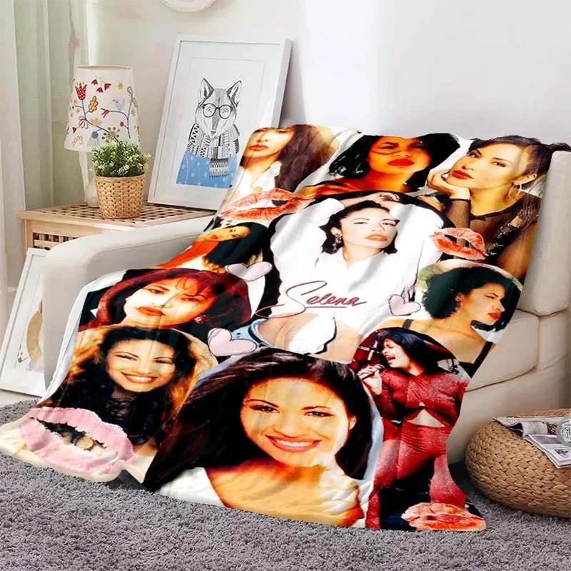 Selena Quintanilla Sakura Beauty Blankets Fleece Textile Decor Multifunction Soft Throw Blankets for Sofa Outdoor Quilt