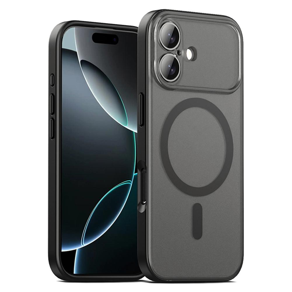 IPAKY For iPhone 17 Magnetic Case Shockproof PC + TPU Matte Phone Cover A