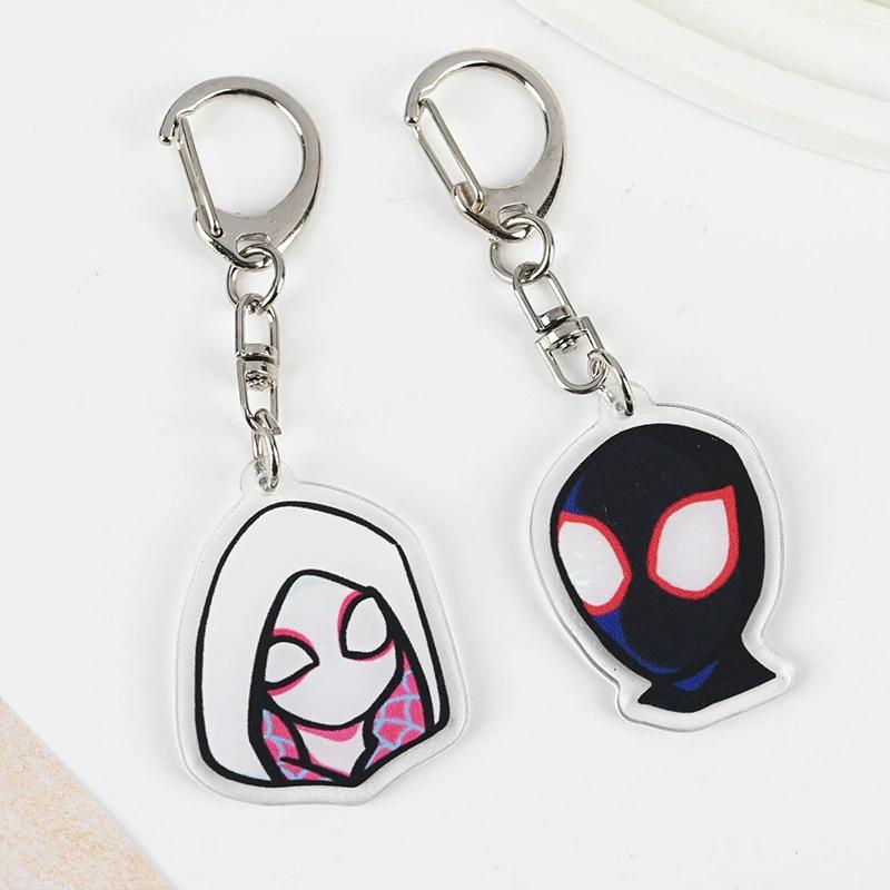 Japanese Acrylic Cute Pendant Cat Spiderman Car Keychain Doll Cartoon School Bag Pen Bag Accessories Children Toys