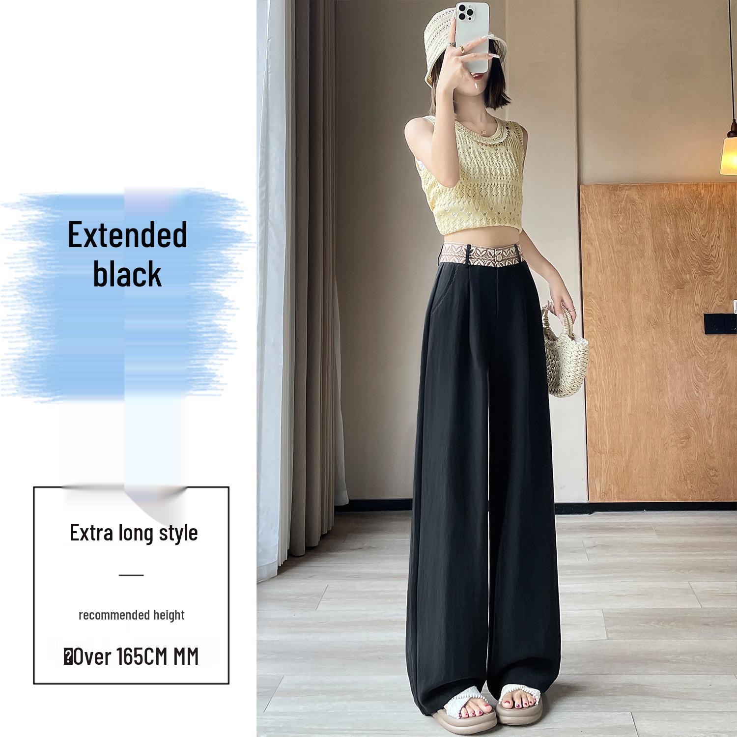 Embroidered Linen Wide-Leg High-Waisted Casual Pants - Summer 2026 Collection XL