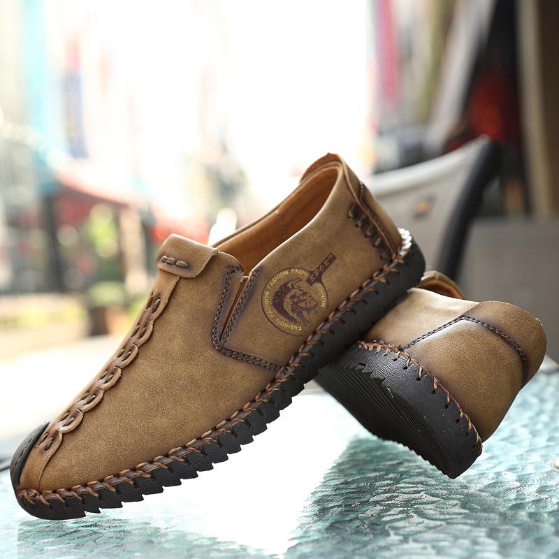 Large Size Leather Shoes 38-47 Men's Moccasin Casual Shoes Handmade Leather Shoes Men's Loafers