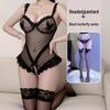 Butterfly Lace See-Through Bodysuit: Open Crotch Lingerie for Women – Flirty & Adjustable
