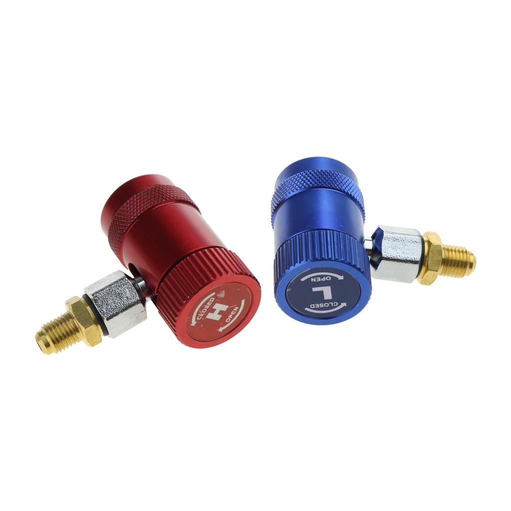 Pair A/C Air Condition Quick Coupler Adapter High Low Manifold Connector R1234YF Brass AC Manifold Gauge