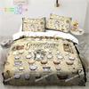 Coffee Pattern Bedding Set Printed Duvet Cover Sheet Pillowcase Bed Soft Quilt Cover Full Queen King Size Adult Kid Bedroom Gift