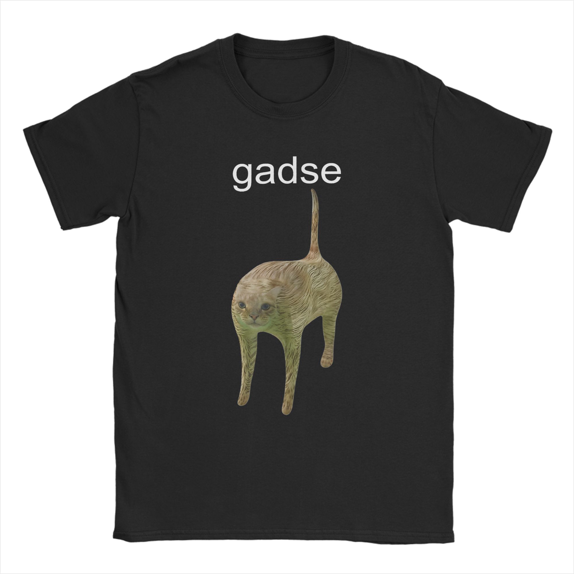 

Vintage Gadse Cat Meme T-Shirts for Men Round Neck 100% Cotton T Shirts Funny Brain Rot Short Sleeve Tee Shirt Plus Size Tops L