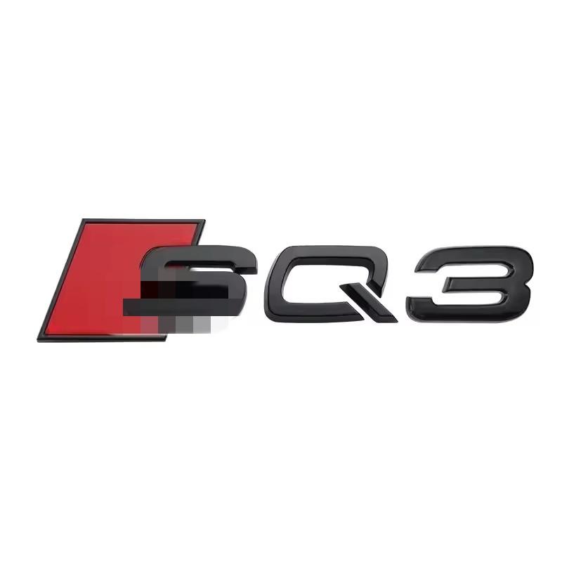3D ABS Adhesive Black Car Trunk Number Letters Sticker For SQ-3 SQ-5 SQ-7 RSQ-3 RSQ-7 Logo Emblem Nameplate Badge Accessories