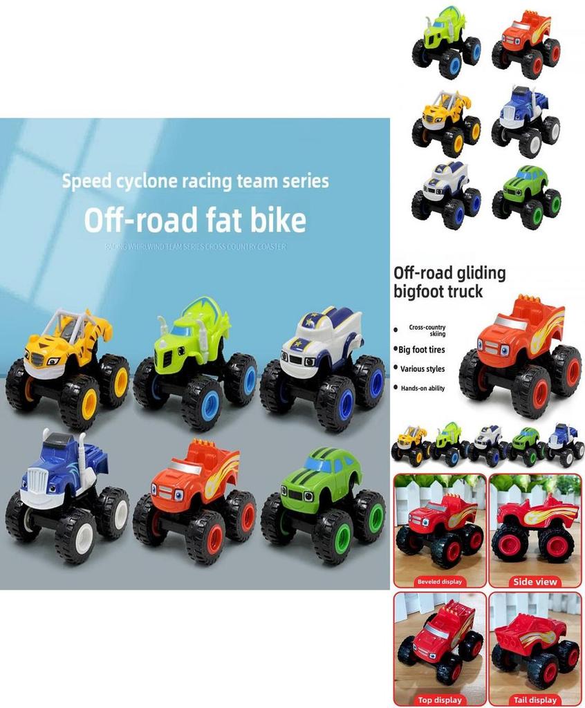 Blaze Monster Machines Inertia Rc Offroad Car With Fire Theme For Kids Toy Set