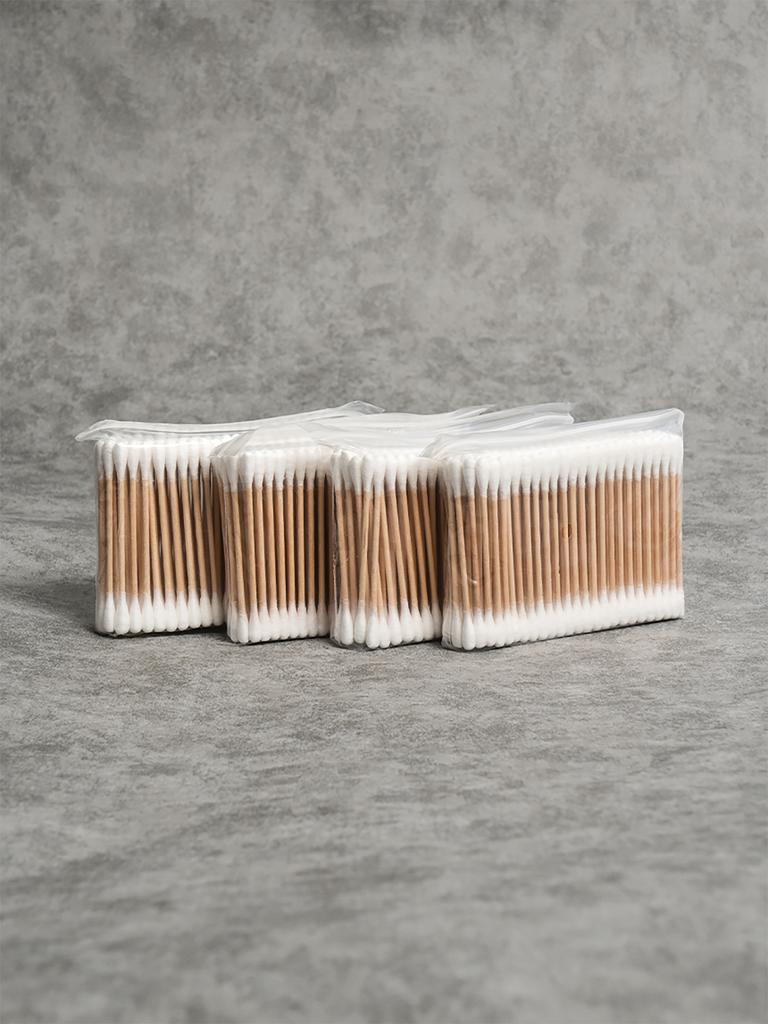 Wood Stick Round Cotton Swabs, 500 Count Pack