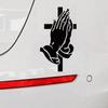 Adesivo in Vinile Religioso Mani in Preghiera per Lunotto Auto Crocifisso Sfumato Adesivo per SUV Camion Decalcomanie per Auto Resistenti al Sole per Parabrezza