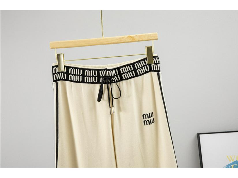 Women's Trendy Knit Set: Embroidered Zip Cardigan & Wide-Leg Pants for Autumn/Winter