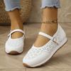 Spring/Summer 2025 New European and American Perforated Breathable One-foot Large-sized Women's Casual Sneaker Single Shoes36-43