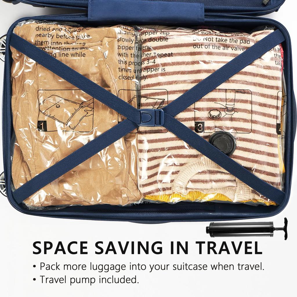 2pcs Vacuum Storage Bags With Vacuum Pump Space Saver Bags for Comforters Blankets Organizer for Clothes