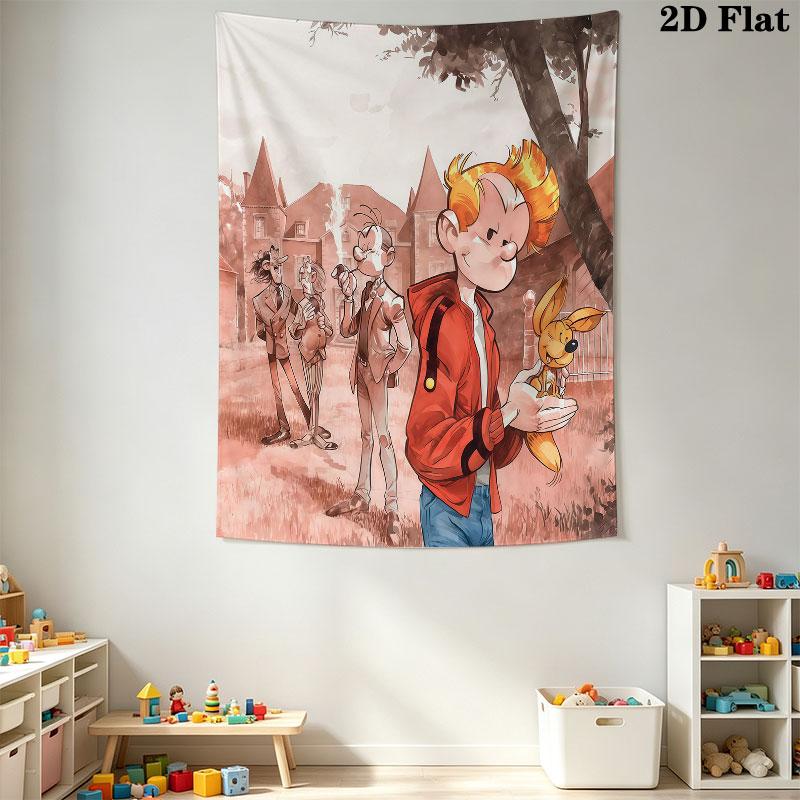 Spirou Honor Wall Tapestry Aesthetic Wall Hanging Printed Fabric Blanket Decorative Tapestries for Bedroom Living Room Home Decor