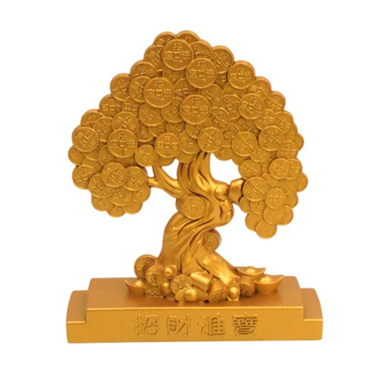

Fengshui Decoration Wealth Lucky Figurine Metal Rotating Money Tree Statue Ornament for Living Room or Business Gift