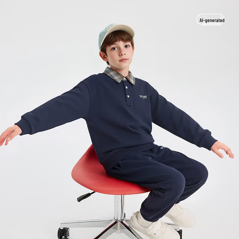 Balabala Kids' Long-Sleeve Two-Piece Set