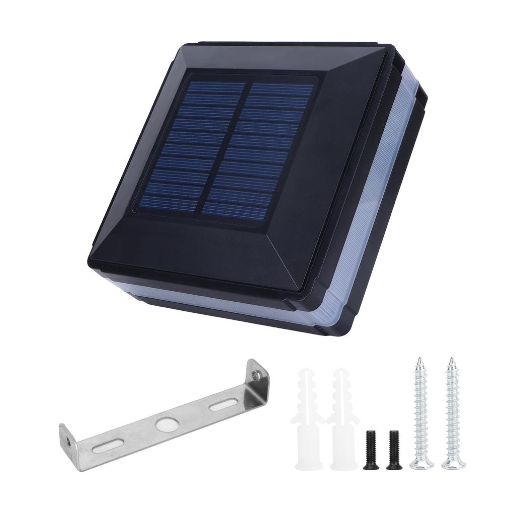 LED Paallamp Zonne-energie Dubbele Kleur Inductie Hekkap Pilaarlamp IP65 Waterdicht Zwart(Warm