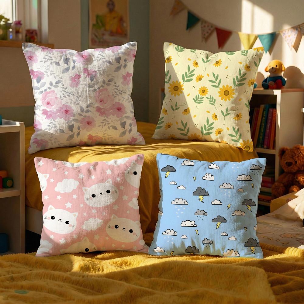 Cute Texture Cushion Cover Set of Decorative Short Plush Pillow Covers for Sofa Soft Cushion Case X Cm
