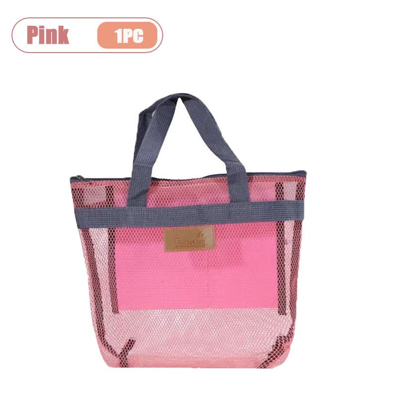 Travel Beach Bag Tote Bag with Mesh Pockets Outdoor Swimmer Toiletry Bag Organizer Packing Cube Carry on Bag for Vacation