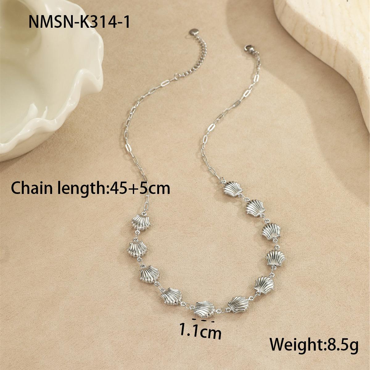 GEMCHIC Women s Summer Ocean Style Stainless Steel Seashell Starfish Pendant Necklace Fashion Vacation Clavicle Chain Jewelry 18K