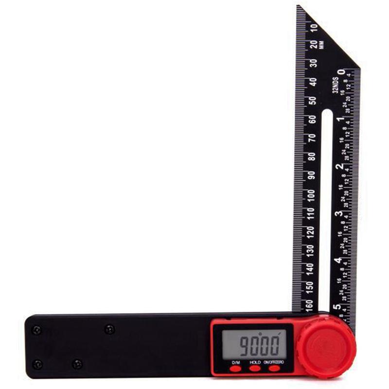 AD23-Digital Angle Gauge T Type Bevel Gauge And Protractor 180Mm/360° LCD Display For Woodworking Metalworking Construction