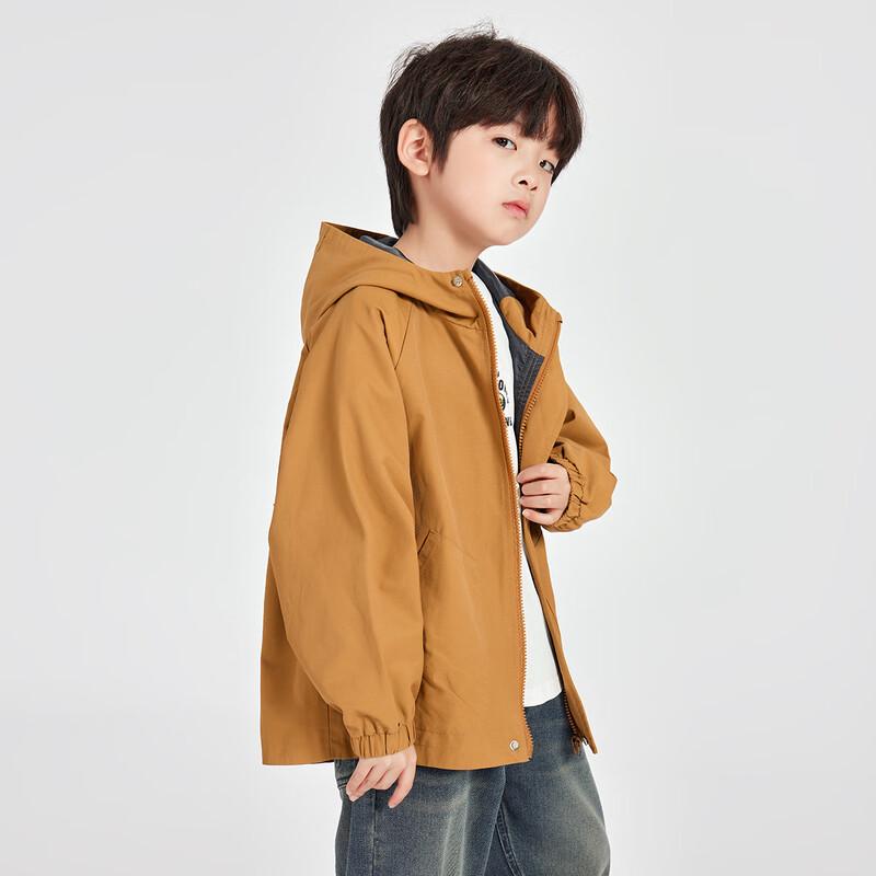 Boys Autumn Hooded Windproof Soft Shell Jacket 160