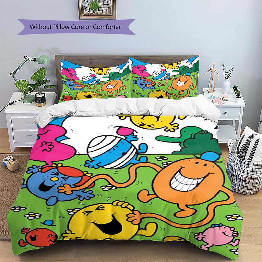 Herr. Herren Little Miss Muster Bettwäsche, Steppbett Set Bettbezug Kissenbezug Haus Geburtstag Geschenk (1 Bettbezug + 2 Kissenbezüge, ohne Füllung)