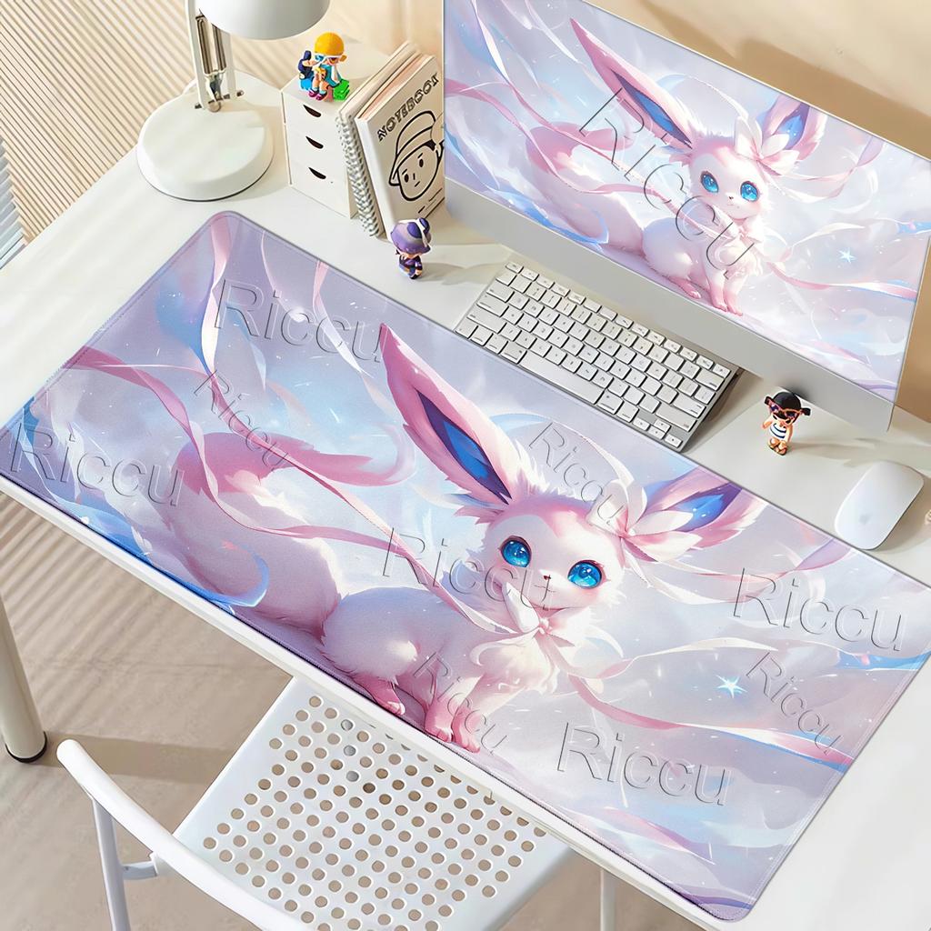 New Kawaii Eevees Aesthetics Mouse Pad Pokemons Computer Desk Accessories Office Gaming Keyboard Desk Mat Nonslip Mat Anime Rugs