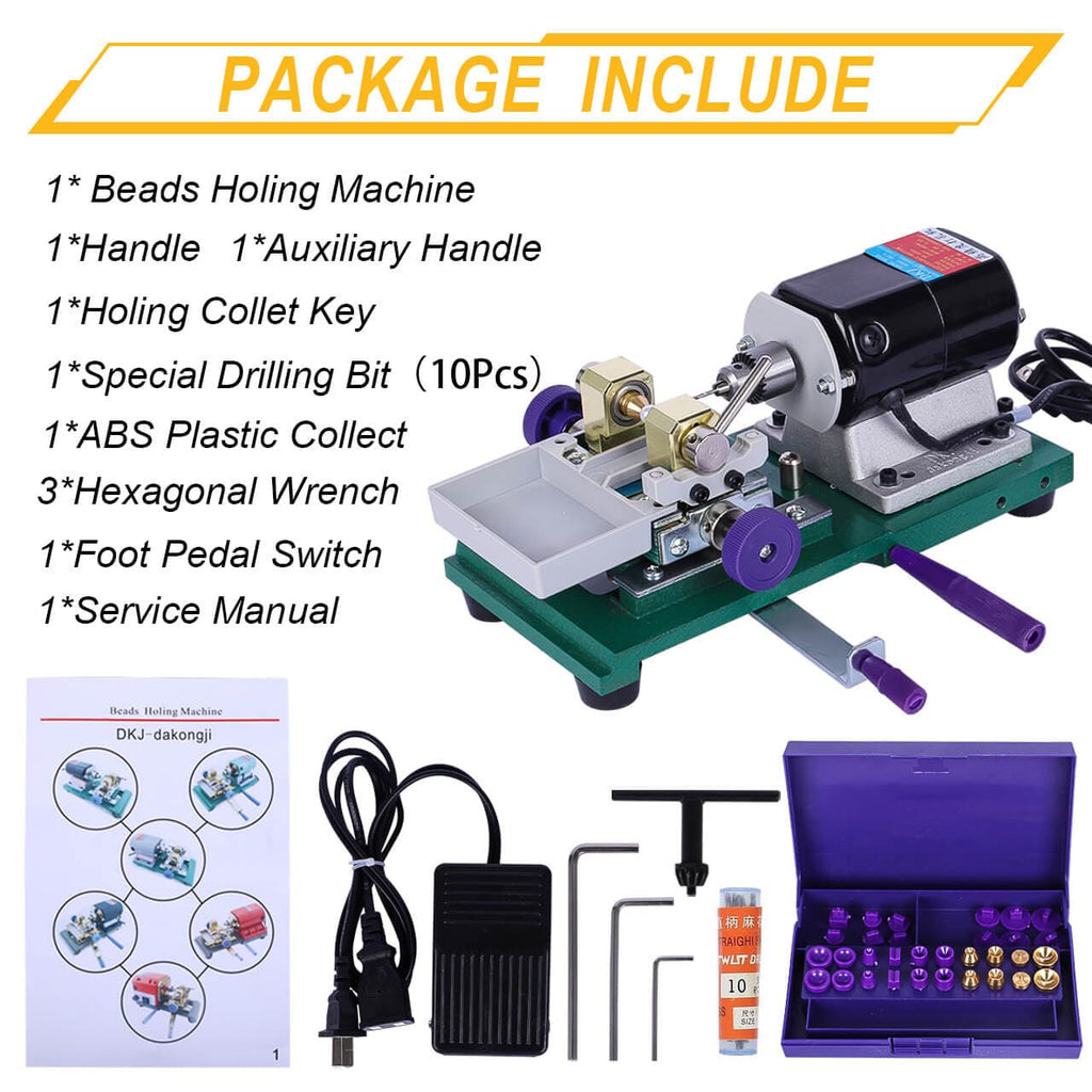 Small Household 300W Infinitely Variable Speed Pearl Buddha Bead Drilling and Punching Machine 15000rpm Drilling and Jewelry Kit