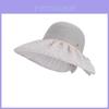 Korean Style Butterfly Bow Sun Hat With Wide Brim For Summer Outdoor Sun Protection