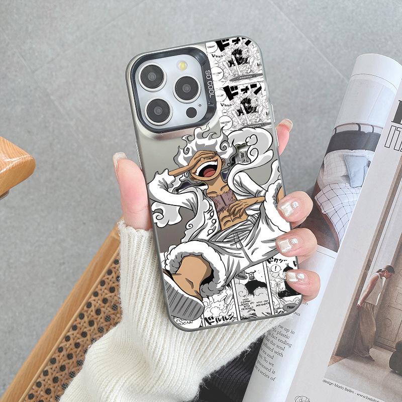 Animation ONE PIECE 5th gear Luffy Trafalgaro iPhone15 mobile phone case Apple 17 color silver anti-drop case