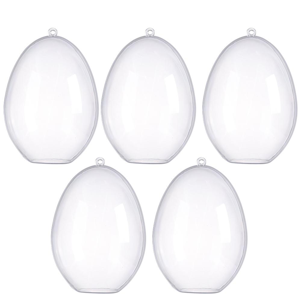 5pcs Party Supplies Hanging Ornament Plastic Fillable Easter Decoration Transparent Balls Transparent Easter Egg Candy Box