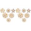 12 simulated brooches for bridal outfits and clothing accessories